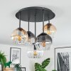Koyoto Plafonnier, Boule lumineuse 45 cm Ambre, Clair, Fumé, 5 lumières