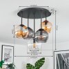 Koyoto Plafonnier, Boule lumineuse 45 cm Ambre, Clair, Fumé, 5 lumières