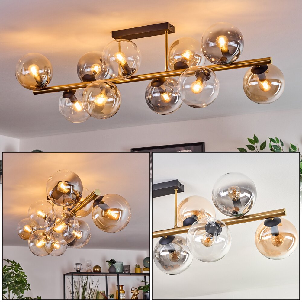 Gastor Plafonnier, Boule lumineuse Or, Noir, 10 lumières main product photo