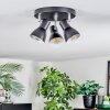 Farel Plafonnier, Spot de plafond Chrome, Noir, 3 lumières