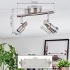 Firan Plafonnier, Spot de plafond LED Nickel mat, 2 lumières