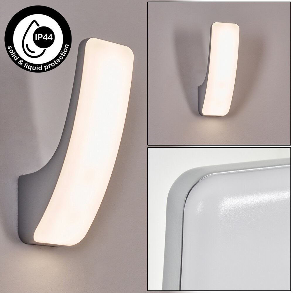 Gilan Lampe murale d´extérieur, Applique murale LED Argenté, 1 lumière main product photo