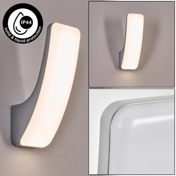 Gilan Lampe murale d´extérieur, Applique murale LED Argenté, 1 lumière