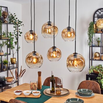 Ripoll Suspension, Boule lumineuse, Suspension Ambre, Clair, 6 lumières Ripoll Suspension, Boule lumineuse, Suspension Ambre, Clair, 6 lumières