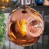 Ripoll Suspension, Boule lumineuse, Suspension grappe Bleu, Vert, Cuivré, 4 lumières