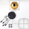 Koyoto Suspension, Boule lumineuse, Suspension grappe Or, 4 lumières