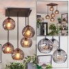 Koyoto Plafonnier, Boule lumineuse Fumé, 5 lumières