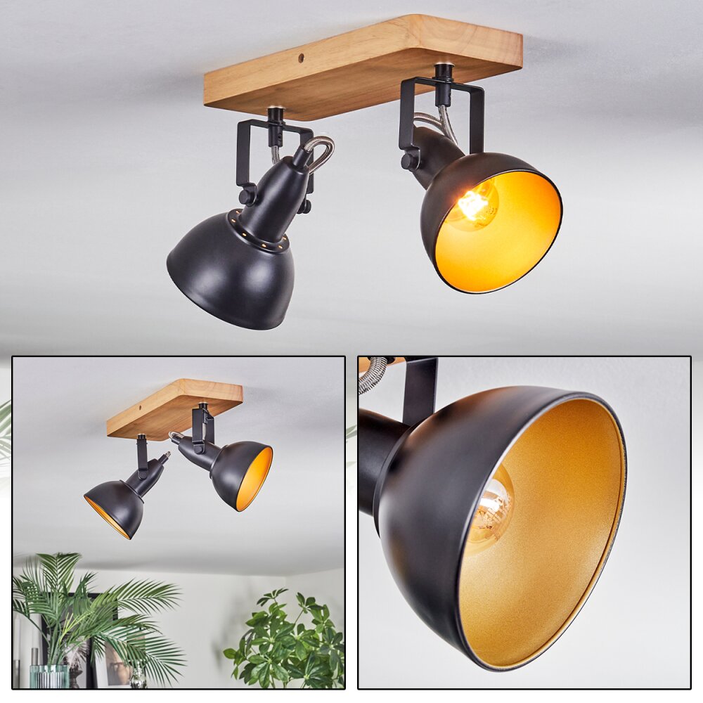 Hagan Plafonnier, Spot de plafond Chrome, Écru, Noir, 2 lumières main product photo