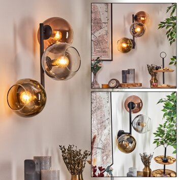 Koyoto Boule lumineuse, Applique murale Or, Clair, Cuivré, Fumé, 3 lumières Koyoto Boule lumineuse, Applique murale Or, Clair, Cuivré, Fumé, 3 lumières
