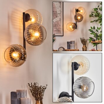 Koyoto Boule lumineuse, Applique murale Ambre, Clair, Fumé, 3 lumières Koyoto Boule lumineuse, Applique murale Ambre, Clair, Fumé, 3 lumières