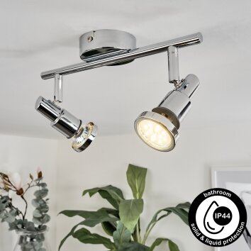 Plafonnier Morges LED Chrome, 2 lumières