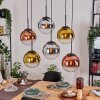 Gastor Suspension, Boule lumineuse, Suspension Chrome, Or, Clair, Cuivré, Fumé, 6 lumières
