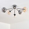 Koyoto Plafonnier, Boule lumineuse 73 cm Ambre, Clair, Fumé, 6 lumières