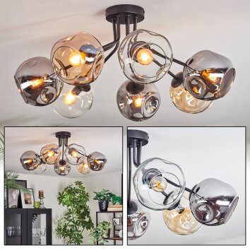 Ripoll Plafonnier, Boule lumineuse Ambre, Clair, Fumé, 7 lumières Ripoll Plafonnier, Boule lumineuse Ambre, Clair, Fumé, 7 lumières