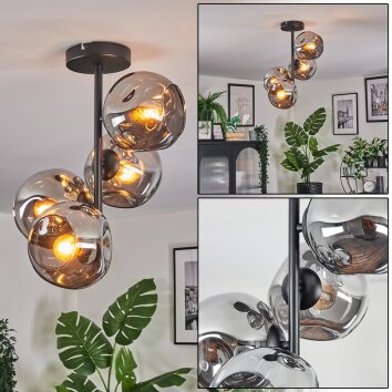 Ripoll Plafonnier, Boule lumineuse Fumé, 4 lumières