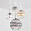 Koyoto Suspension, Boule lumineuse, Suspension grappe Ambre, Clair, Fumé, 4 lumières