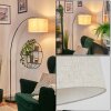 Bassagoda Lampadaire, Lampadaires arc Chrome, Noir, 1 lumière, Abat-jour en tissu