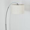 Bassagoda Lampadaire, Lampadaires arc Chrome, Noir, 1 lumière, Abat-jour en tissu