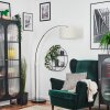 Bassagoda Lampadaire, Lampadaires arc Chrome, Noir, 1 lumière, Abat-jour en tissu