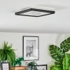 Simonstorp Plafonnier, Panel LED Noir, Blanc, 1 lumière