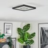 Simonstorp Plafonnier, Panel LED Noir, Blanc, 1 lumière