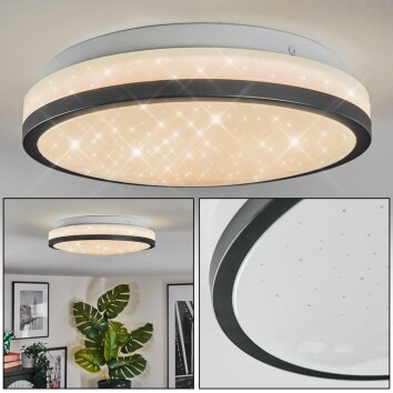 Onara Plafonnier, Panel LED Noir, Blanc, 1 lumière