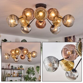 Ripoll Plafonnier, Boule lumineuse Or, Clair, Cuivré, Fumé, 10 lumières Ripoll Plafonnier, Boule lumineuse Or, Clair, Cuivré, Fumé, 10 lumières