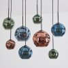 Ripoll Suspension, Boule lumineuse, Suspension Bleu, Vert, Cuivré, 8 lumières