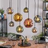 Ripoll Suspension, Boule lumineuse, Suspension Bleu, Chrome, Or, Vert, Cuivré, Fumé, 8 lumières