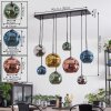 Ripoll Suspension, Boule lumineuse, Suspension Bleu, Chrome, Or, Vert, Cuivré, Fumé, 8 lumières