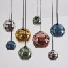Ripoll Suspension, Boule lumineuse, Suspension Bleu, Chrome, Or, Vert, Cuivré, Fumé, 8 lumières