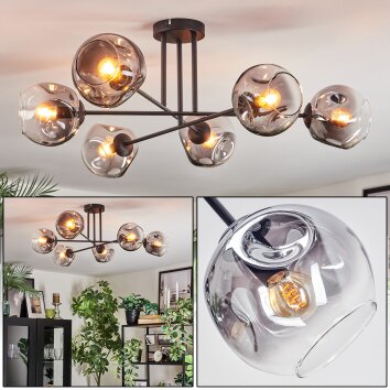 Ripoll Plafonnier, Boule lumineuse Clair, Fumé, 6 lumières