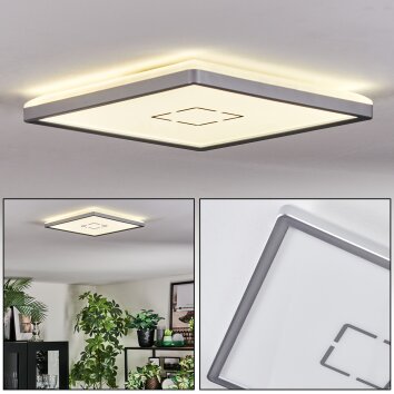 Simonstorp Plafonnier, Panel LED Argenté, Blanc, 1 lumière