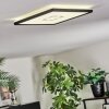 Simonstorp Plafonnier, Panel LED Noir, Blanc, 1 lumière