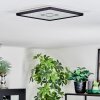 Simonstorp Plafonnier, Panel LED Noir, Blanc, 1 lumière