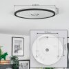 Simonstorp Plafonnier, Panel LED Noir, Blanc, 1 lumière