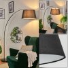 Bassagoda Lampadaire, Lampadaires arc Chrome, Noir, 1 lumière, Abat-jour en tissu