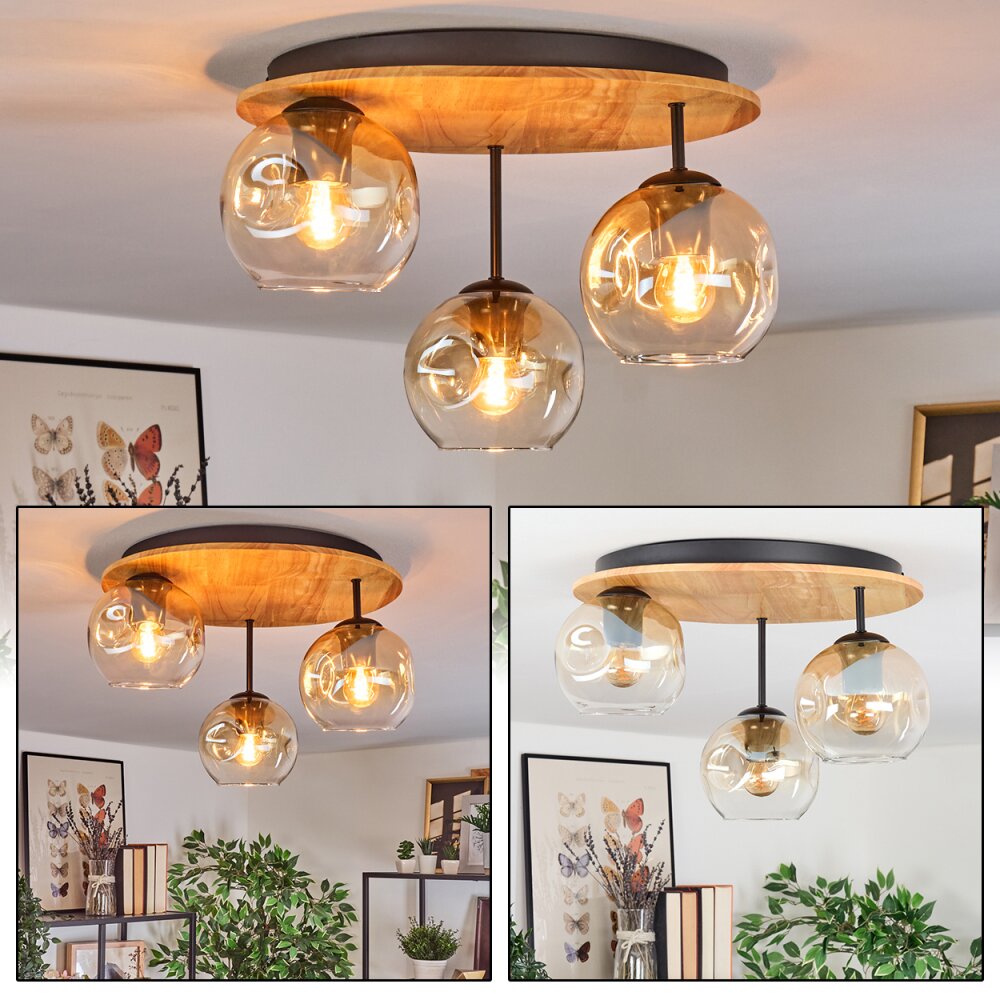 Ripoll Plafonnier, Boule lumineuse Écru, Noir, 3 lumières main product photo