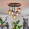 Koyoto Plafonnier, Boule lumineuse 45 cm Ambre, Clair, Fumé, 5 lumières