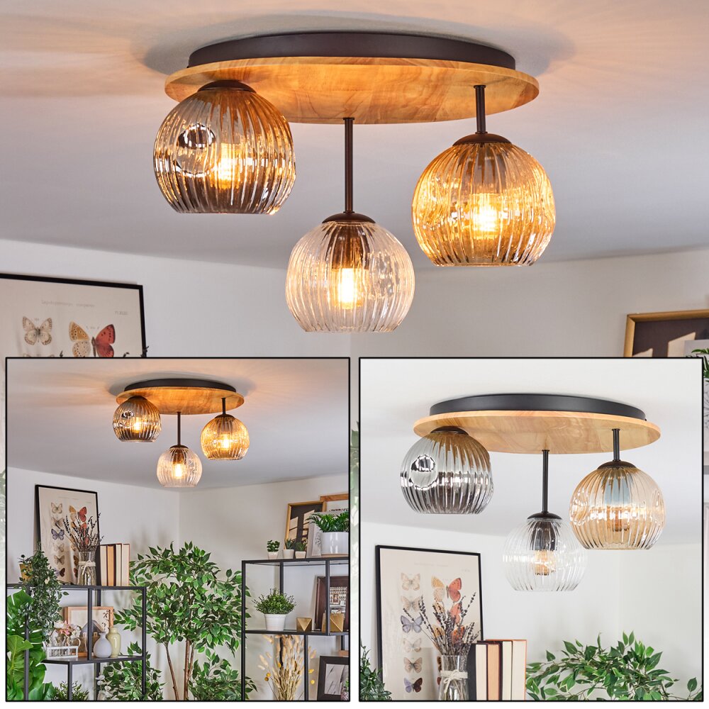 Ripoll Plafonnier, Boule lumineuse Écru, Noir, 3 lumières main product photo