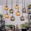 Ripoll Suspension, Boule lumineuse, Suspension Ambre, Fumé, 8 lumières
