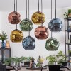 Ripoll Suspension, Boule lumineuse, Suspension Bleu, Or, Vert, Cuivré, 8 lumières