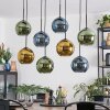 Koyoto Suspension, Boule lumineuse, Suspension Bleu, Or, Vert, 8 lumières