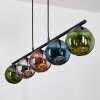 Gastor Suspension, Boule lumineuse, Suspension Bleu, Chrome, Vert, Cuivré, Fumé, 5 lumières