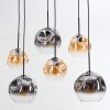 Ripoll Suspension, Boule lumineuse, Suspension Ambre, Clair, Fumé, 6 lumières
