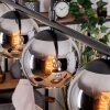 Koyoto Suspension, Boule lumineuse, Suspension Chrome, Fumé, 4 lumières