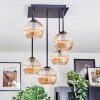 Koyoto Plafonnier, Boule lumineuse Ambre, 5 lumières