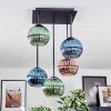 Koyoto Plafonnier, Boule lumineuse Bleu, Vert, Cuivré, 5 lumières