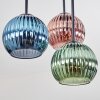 Koyoto Plafonnier, Boule lumineuse Bleu, Vert, Cuivré, 5 lumières