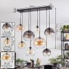 Koyoto Suspension, Boule lumineuse, Suspension Anthracite, Argenté, Blanc, 8 lumières